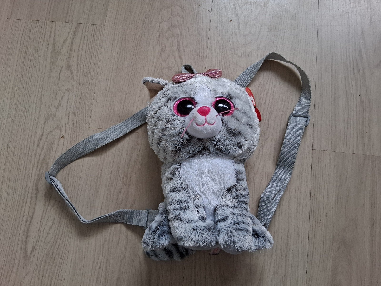 Leuke pluche Ty kattenrugzak, Overige karakters, Grijs, Ophalen of Verzenden, Zo goed als nieuw