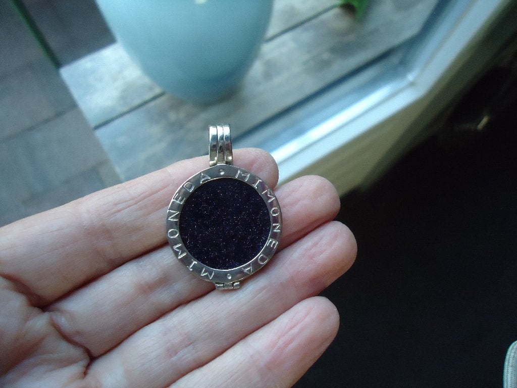 mooie echt zilveren mimoneda hanger met munt blauw maat S, Sieraden, Tassen en Uiterlijk, Kettinghangers, Ophalen of Verzenden
