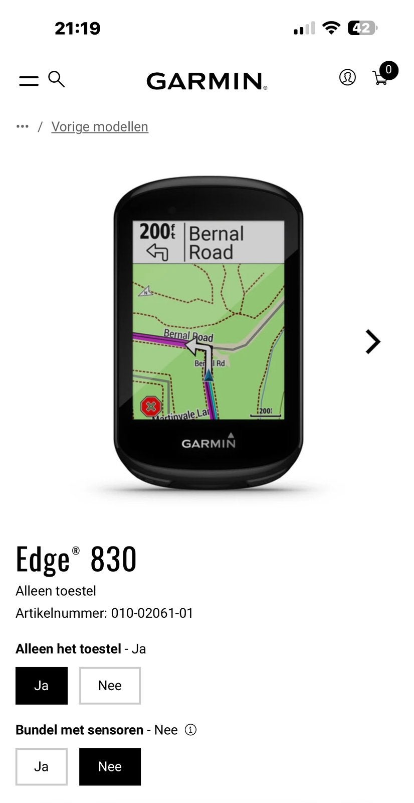 Garmin Edge 830, Fietsen en Brommers, Fietsaccessoires | Fietscomputers, Ophalen of Verzenden, Draadloos, Gebruikt