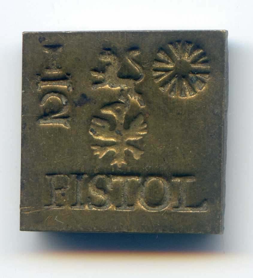 Authentiek Muntgewicht 1/2 Pistol Rond 1700 Ca. 3,5 Gram, Ophalen of Verzenden, Valsgelddetector