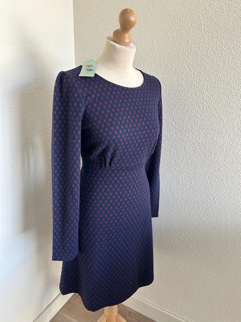 King Louie maat L duffy dress peroni 2398, Blauw, Maat 42/44 (L), Ophalen of Verzenden, Zo goed als nieuw