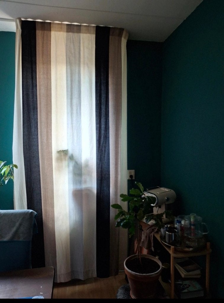 Mooie fluwelen gordijnen, Huis en Inrichting, Ophalen, Fluweel, Blauw, IKEA