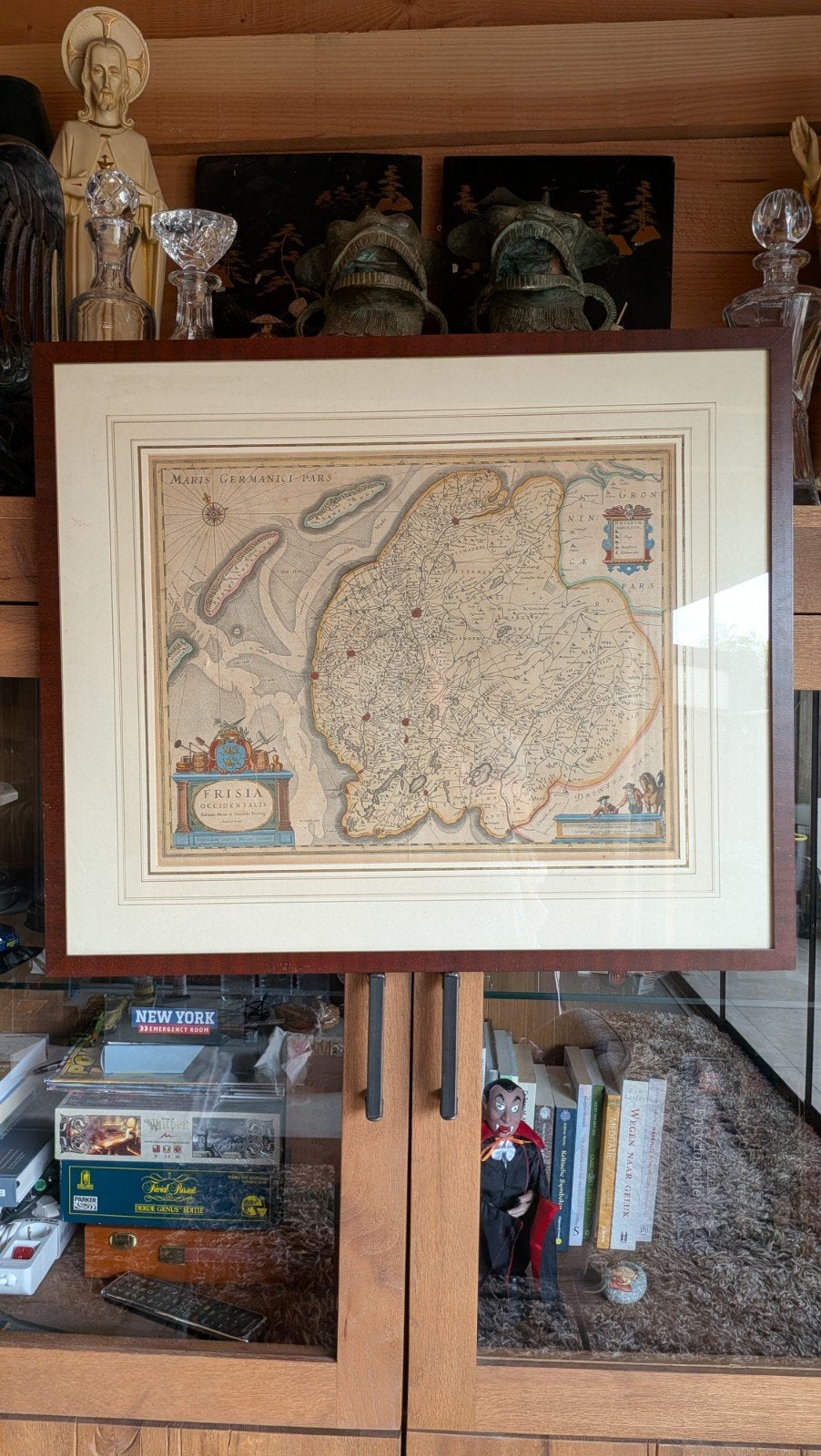 400 jaar oude atlas kaart van Friesland., Boeken, Atlassen en Landkaarten, Landkaart, Nederland, Voor 1800, Ophalen of Verzenden