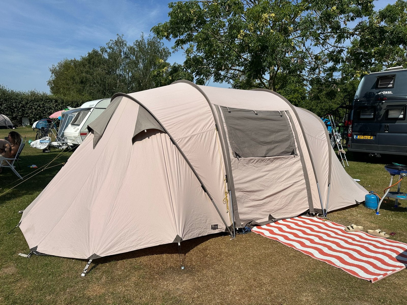 Ruime katoenen tent voor 6 personen, Ophalen of Verzenden, Gebruikt, Tot en met 6