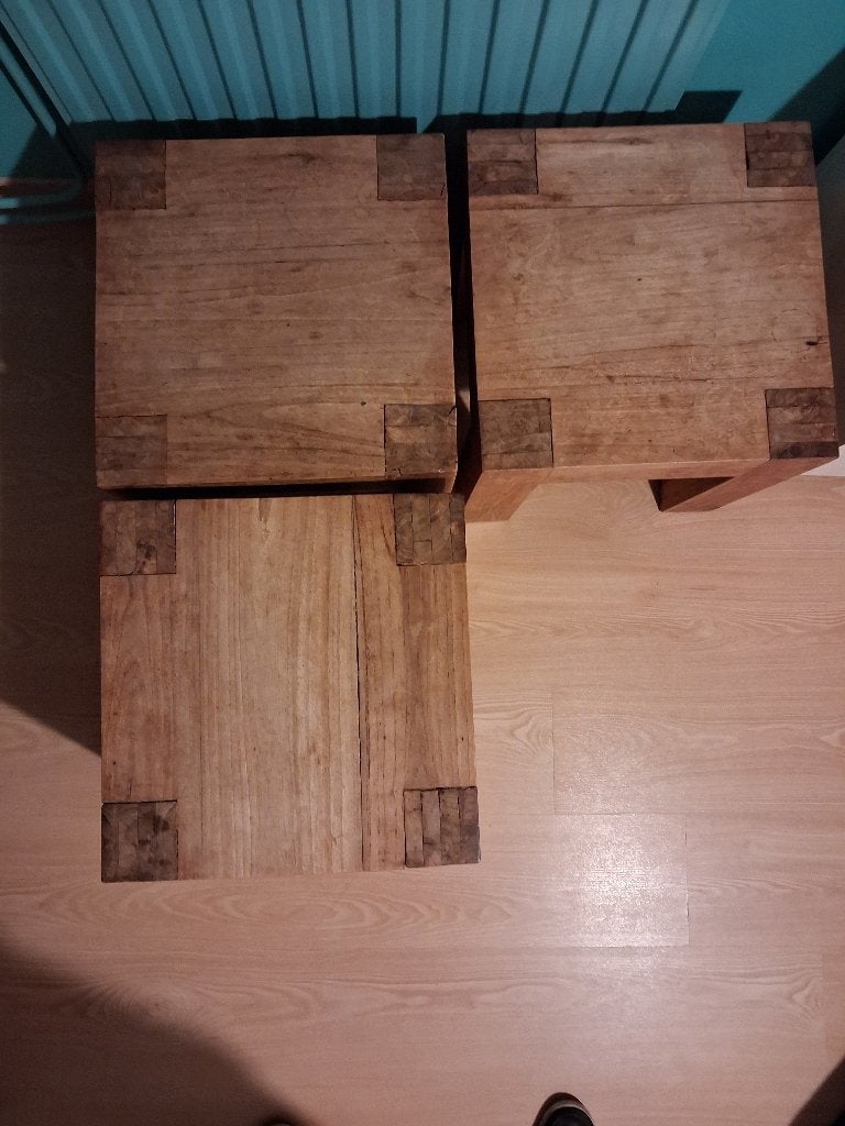 Massief houten bijzet tafel, Huis en Inrichting, Ophalen, Minder dan 45 cm, Minder dan 55 cm, Gebruikt