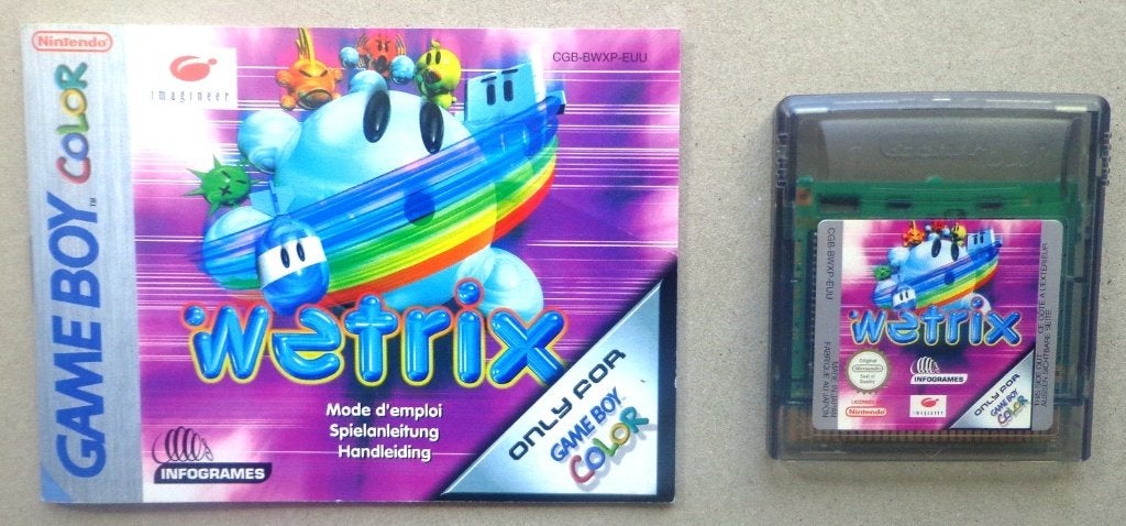 Wetrix voor de Gameboy Color en Advance + boekje, 1 speler, Ophalen of Verzenden, Gebruikt, Vanaf 3 jaar