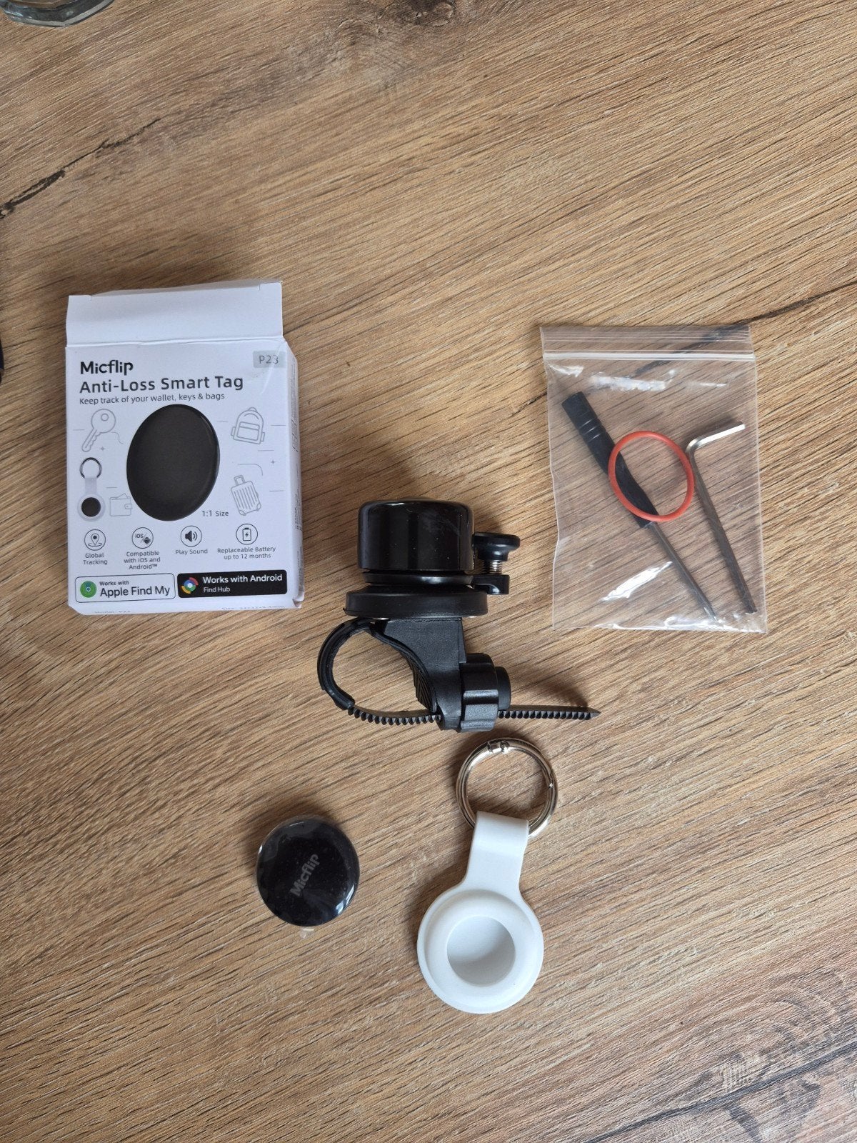 Micflip Antidiefstal Smart Tag en fietsbel en sleutelhanger, Ophalen of Verzenden, Nieuw