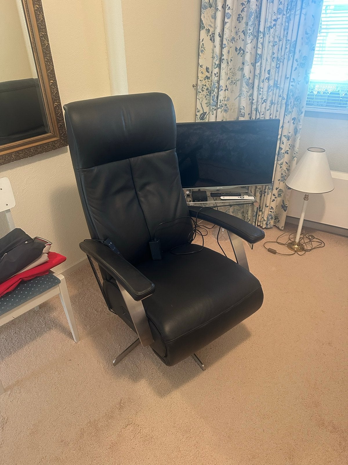 Staop stoel Prominent C100 Relaxfauteuil zwart, Zwart, Leer, Ophalen of Verzenden, Zo goed als nieuw