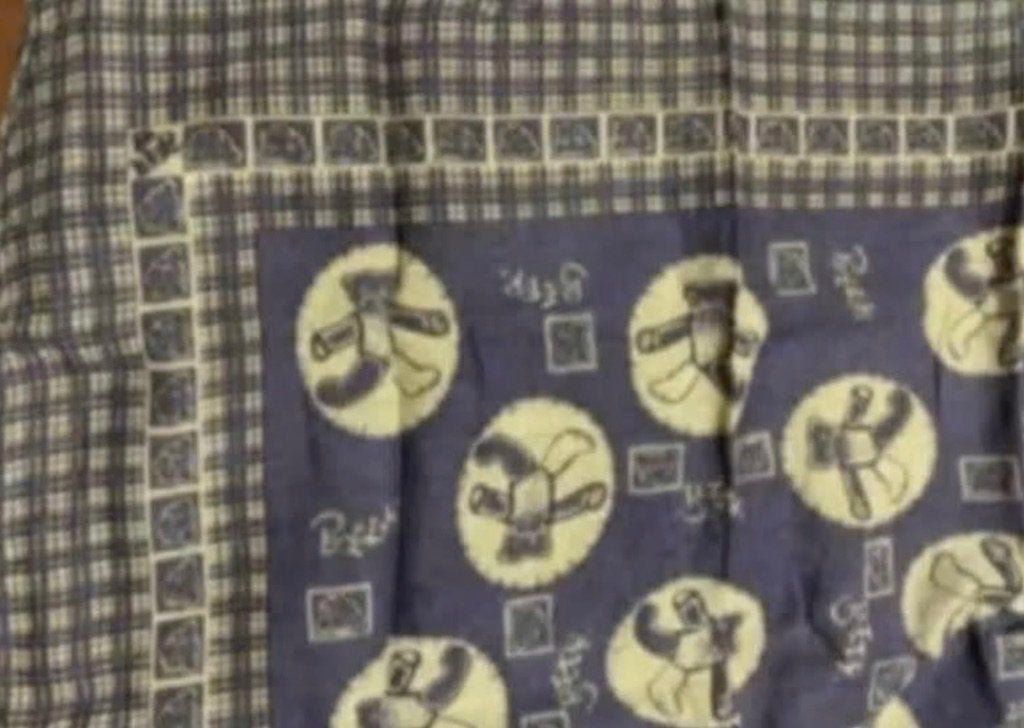 Blauw - beige zakdoek, kleedje, doek met beren, beertjes, Ophalen of Verzenden, Zo goed als nieuw