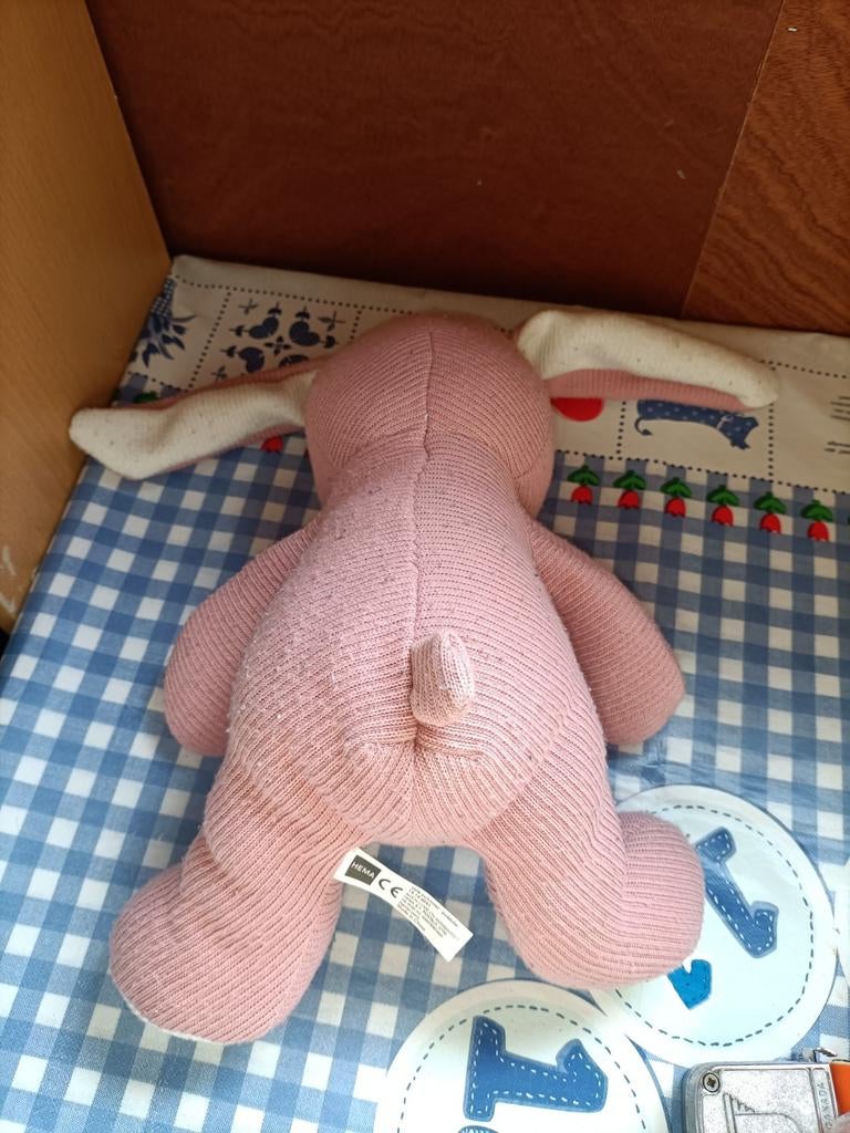 Hema roze konijn knuffel 35 cm groot, Ophalen of Verzenden, Zo goed als nieuw, Konijn