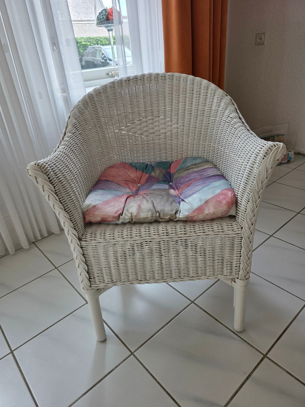 rotan stoel, Huis en Inrichting, Fauteuils, Ophalen, Zo goed als nieuw, Minder dan 75 cm, 50 tot 75 cm
