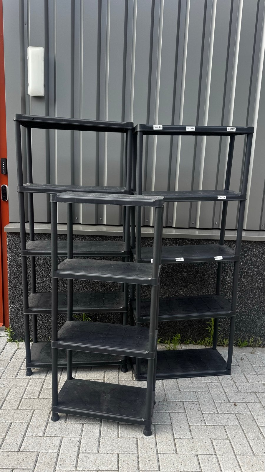 Zwarte kunststof stellingkasten (3stuks), Ophalen of Verzenden, Gebruikt