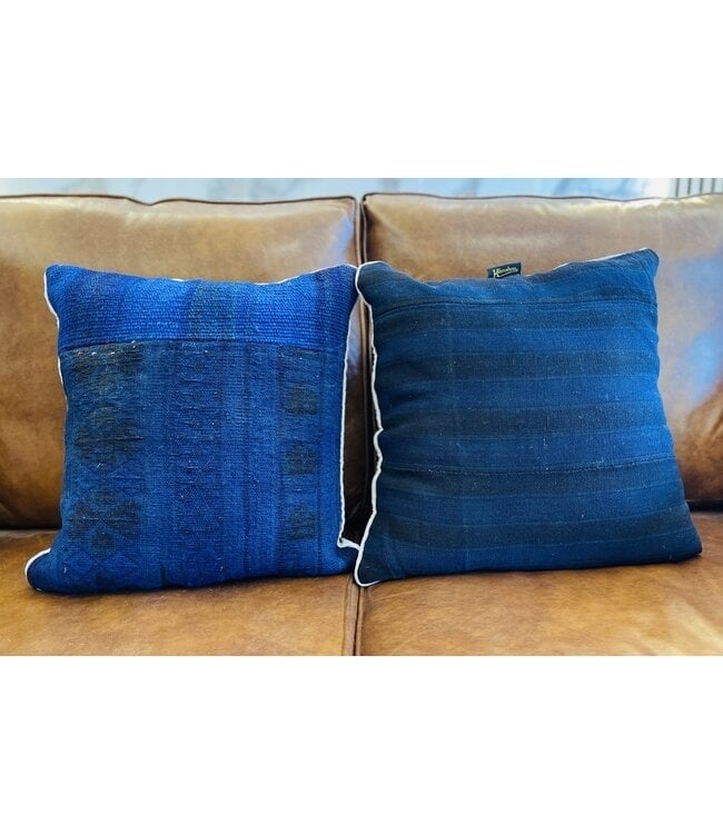 2x Moderne Kelim Kussens met Vulling - ca. 45x45 cm, Overige merken, Blauw, Vierkant, Nieuw