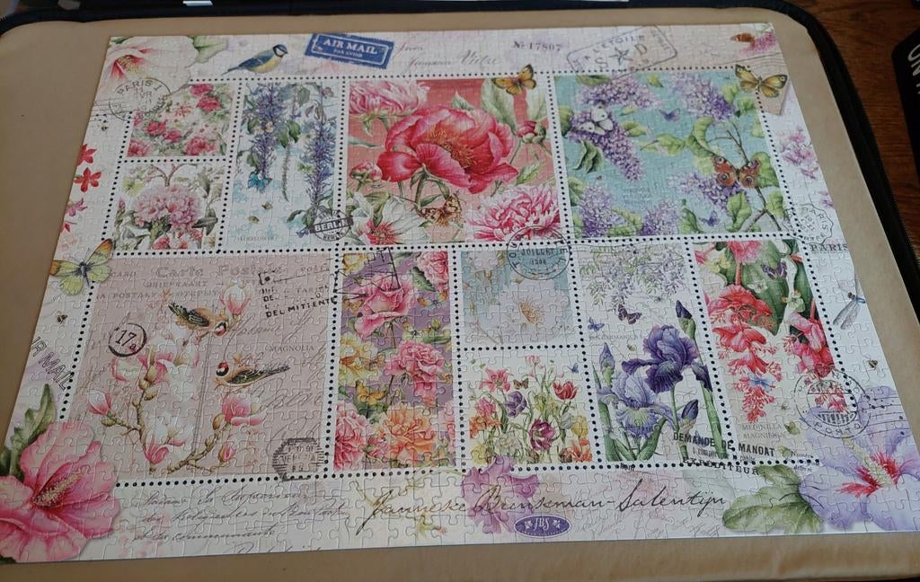 Jumbo Janneke Brinkman-Salentijn Flower Stamps puzzel, Ophalen of Verzenden, 500 t/m 1500 stukjes, Gebruikt