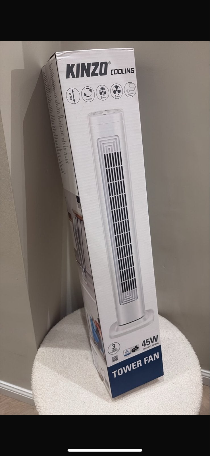 Kinzo Torenventilator - nieuw, Witgoed en Apparatuur, Ophalen of Verzenden, Nieuw, Torenventilator
