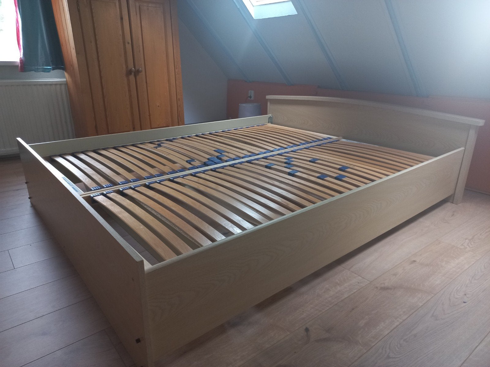 Tweepersoonsbed met lattenbodems - 160x200 cm, Ophalen, Gebruikt, Overige kleuren, Tweepersoons