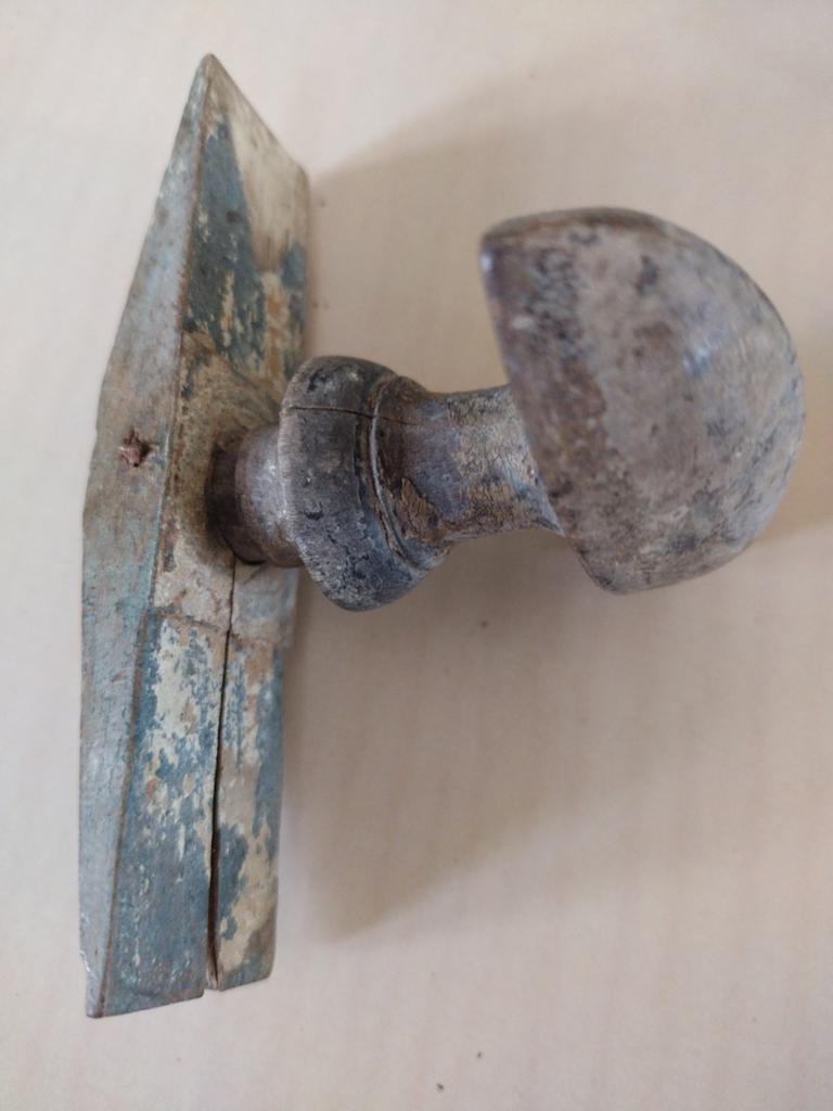Houten vintage deurkruk klein model, Ophalen of Verzenden