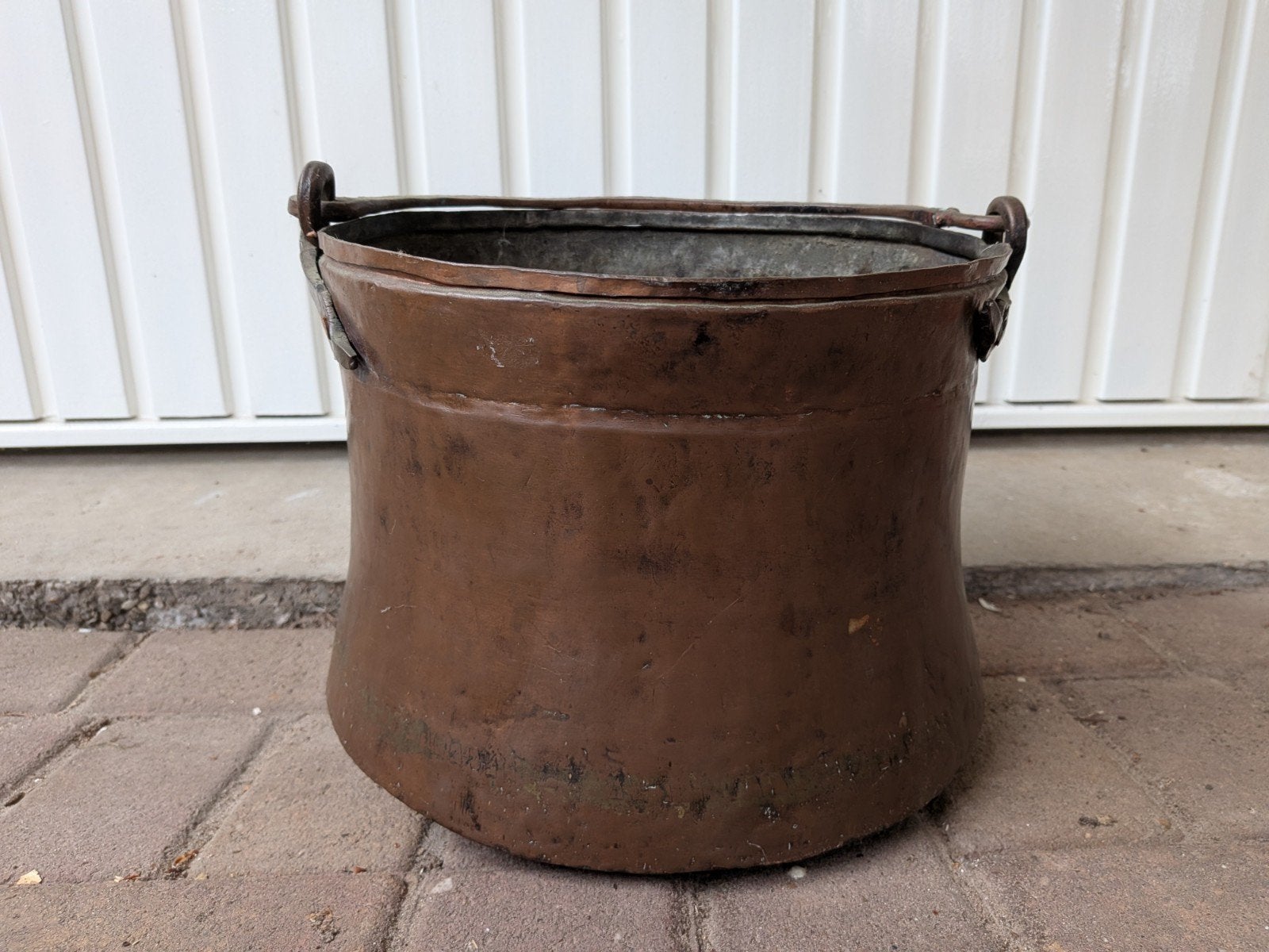 Antieke Koperen Pot met Handvat - Decoratief Stuk, Ophalen of Verzenden, Koper
