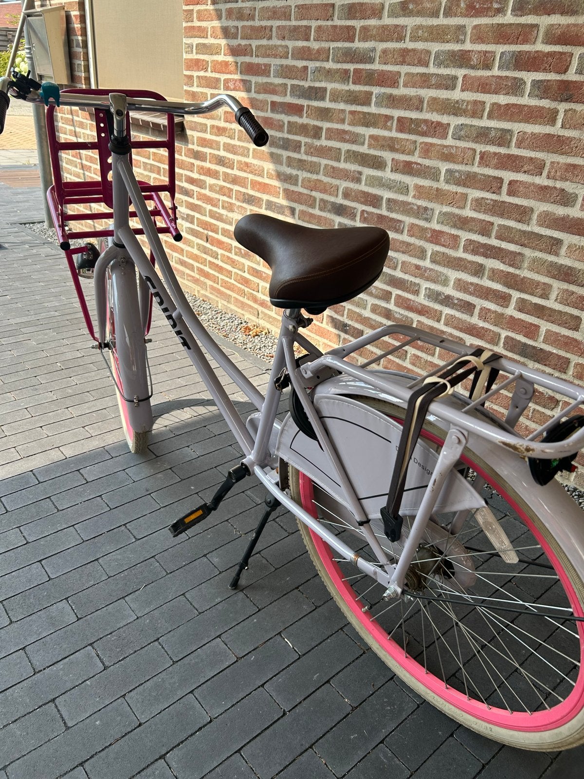 Spirit meisjesfiets- paars met Roze Velgen, Terugtraprem, Gebruikt, Minder dan 47 cm, Ophalen