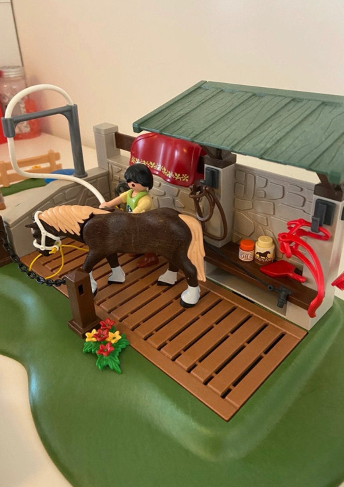 Playmobil Paardenverzorging met accessoires en figuren, Gebruikt, Gebouw, Complete set, Ophalen of Verzenden