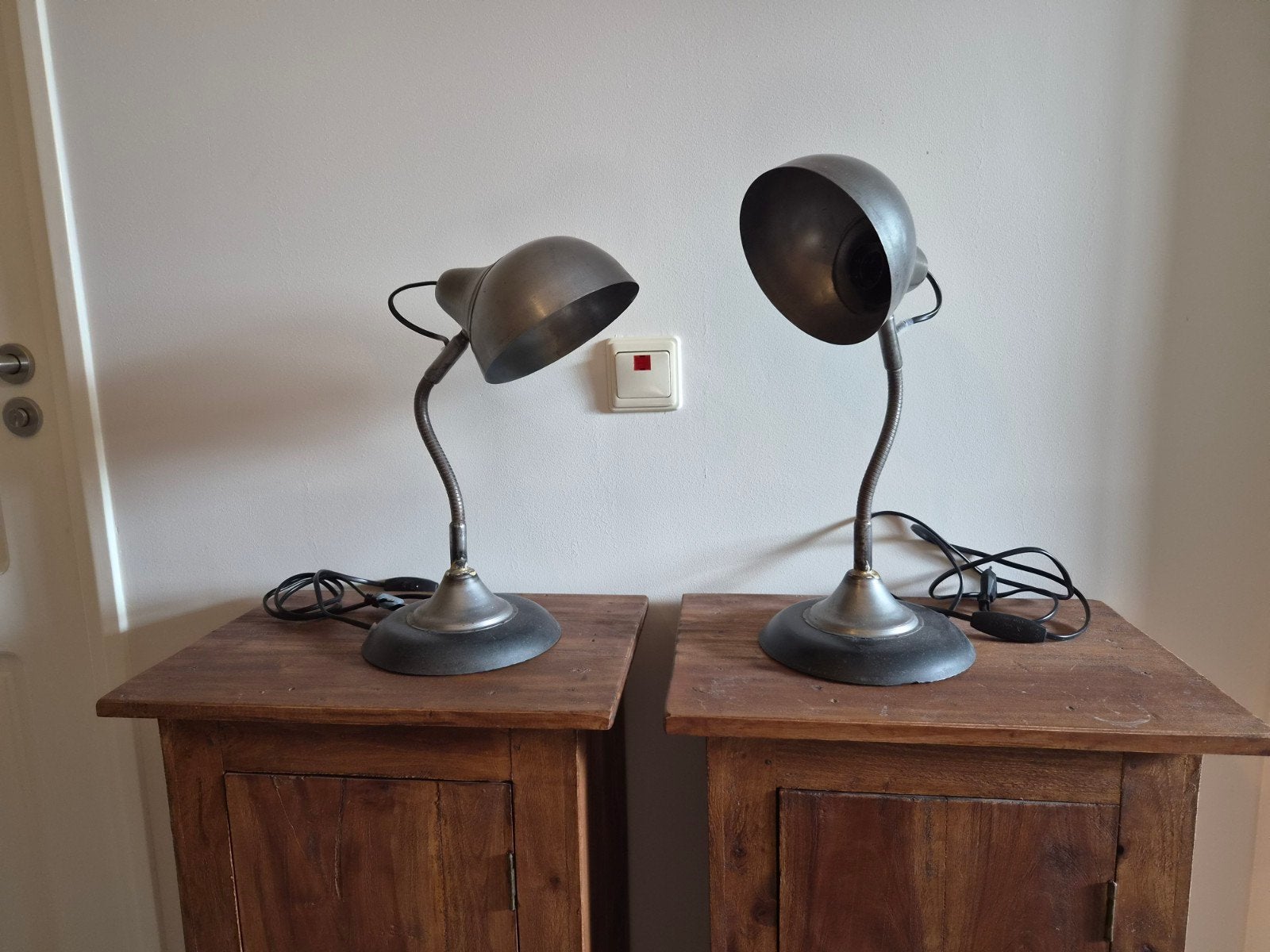 Vintage Industriële Bureaulampen (Set van 2), Huis en Inrichting, Lampen | Tafellampen, Ophalen