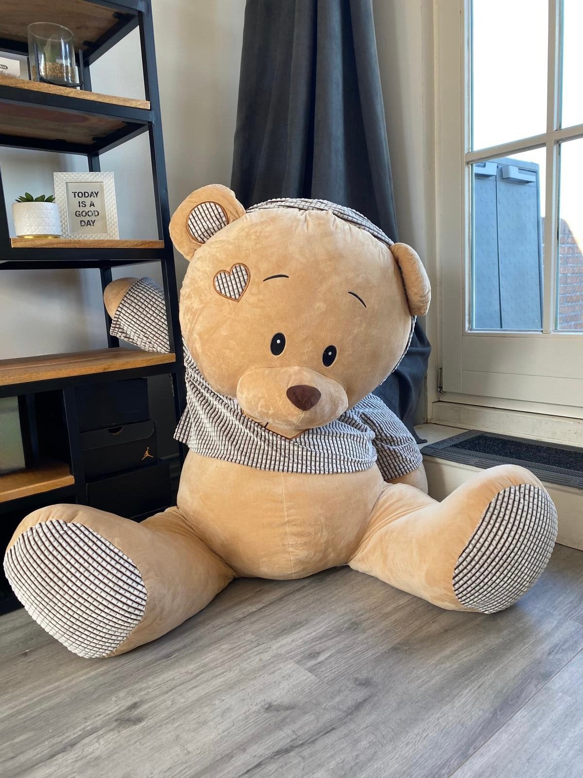 Gigantische grote XXXXL teddybeer, een zachte knuffel 155cm, Ophalen of Verzenden, Nieuw, Stoffen beer, Overige merken