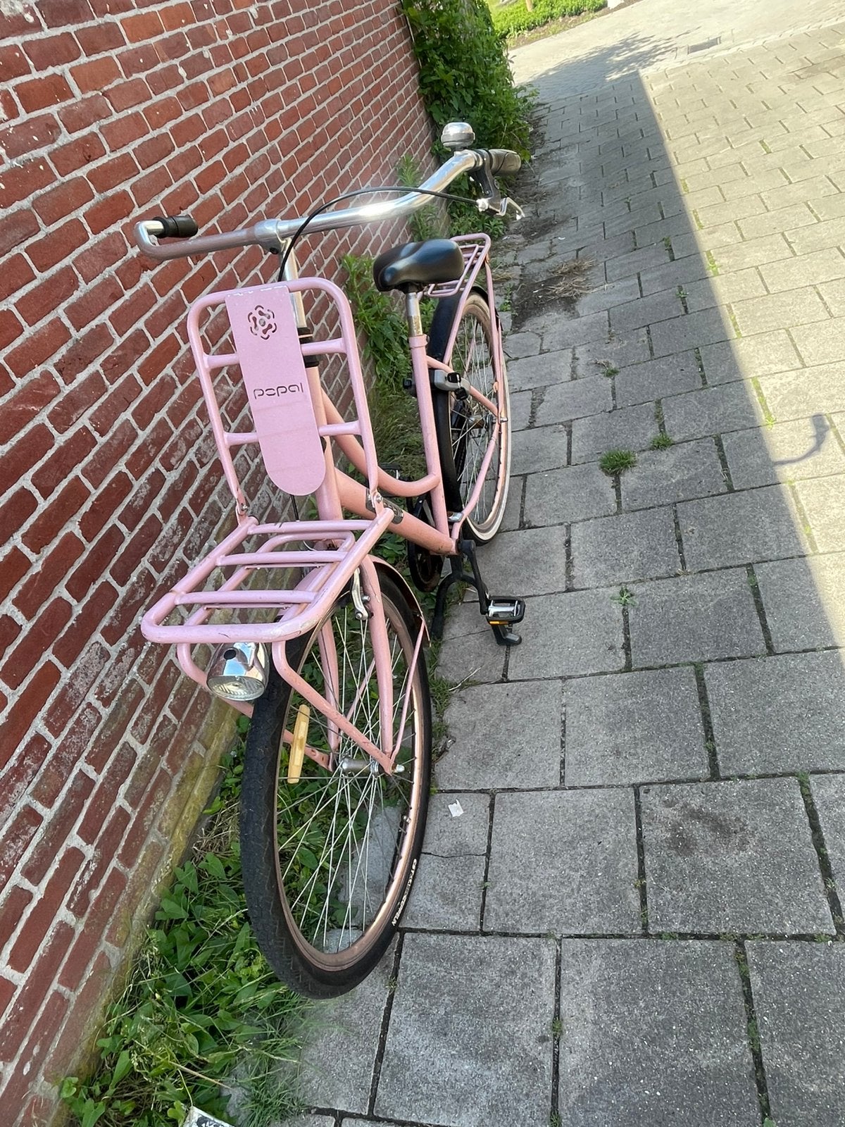 Roze Popal Daily Dutch Basic Meisjesfiets 28 inch, Terugtraprem, Gebruikt, Ophalen of Verzenden, Handrem