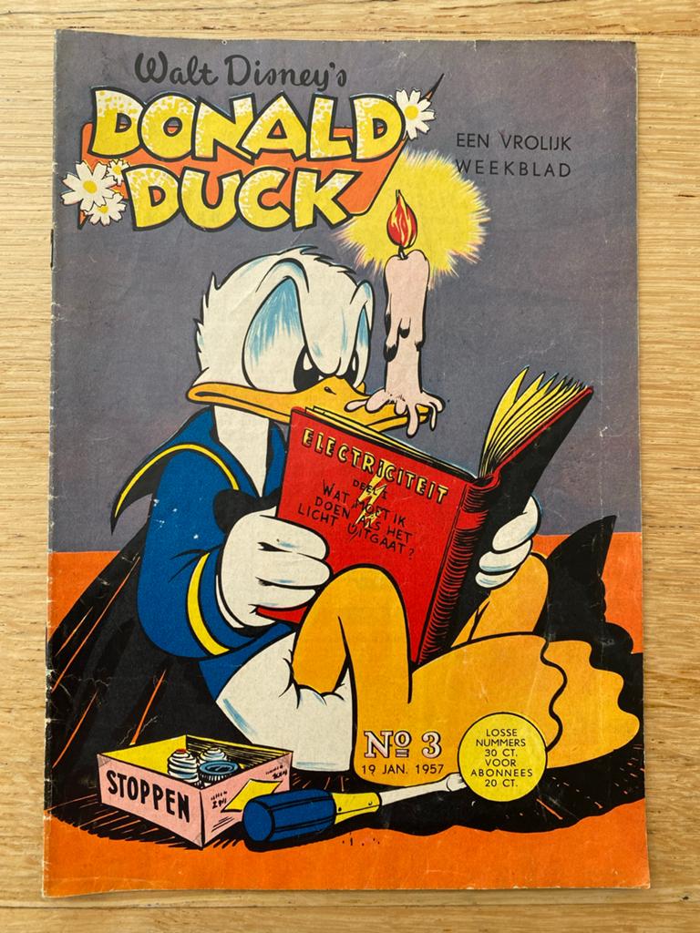 Donald Duck Weekblad Nummer 3 - 19 Januari 1957, Eén stripboek, Ophalen of Verzenden, Gelezen