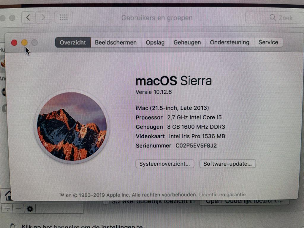 iMac (21.5-inch, Late 2013) - 2.7 GHz Intel Core i5, Computers en Software, Apple Desktops, Ophalen, Gebruikt, 2 tot 3 Ghz, 8 GB