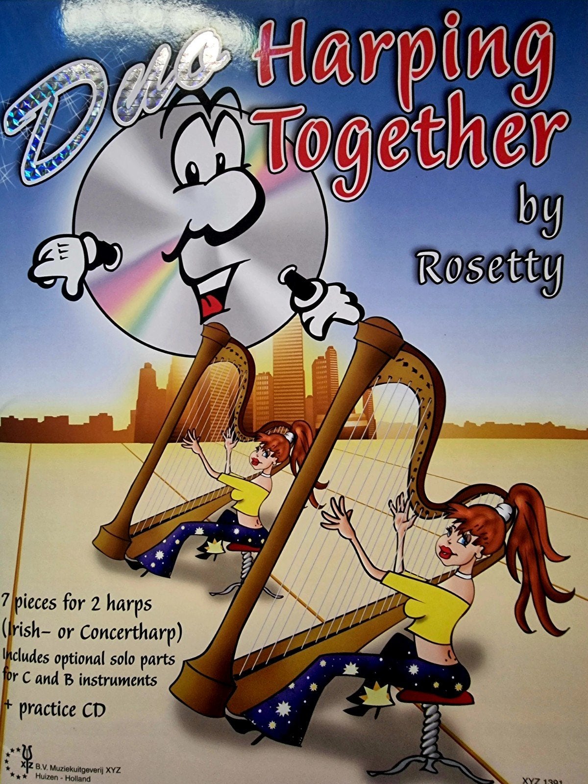 Duo Harping Together by Rosetty - Harp bladmuziek + CD Div45, Gebruikt, Verzenden, Overige genres, Overige instrumenten