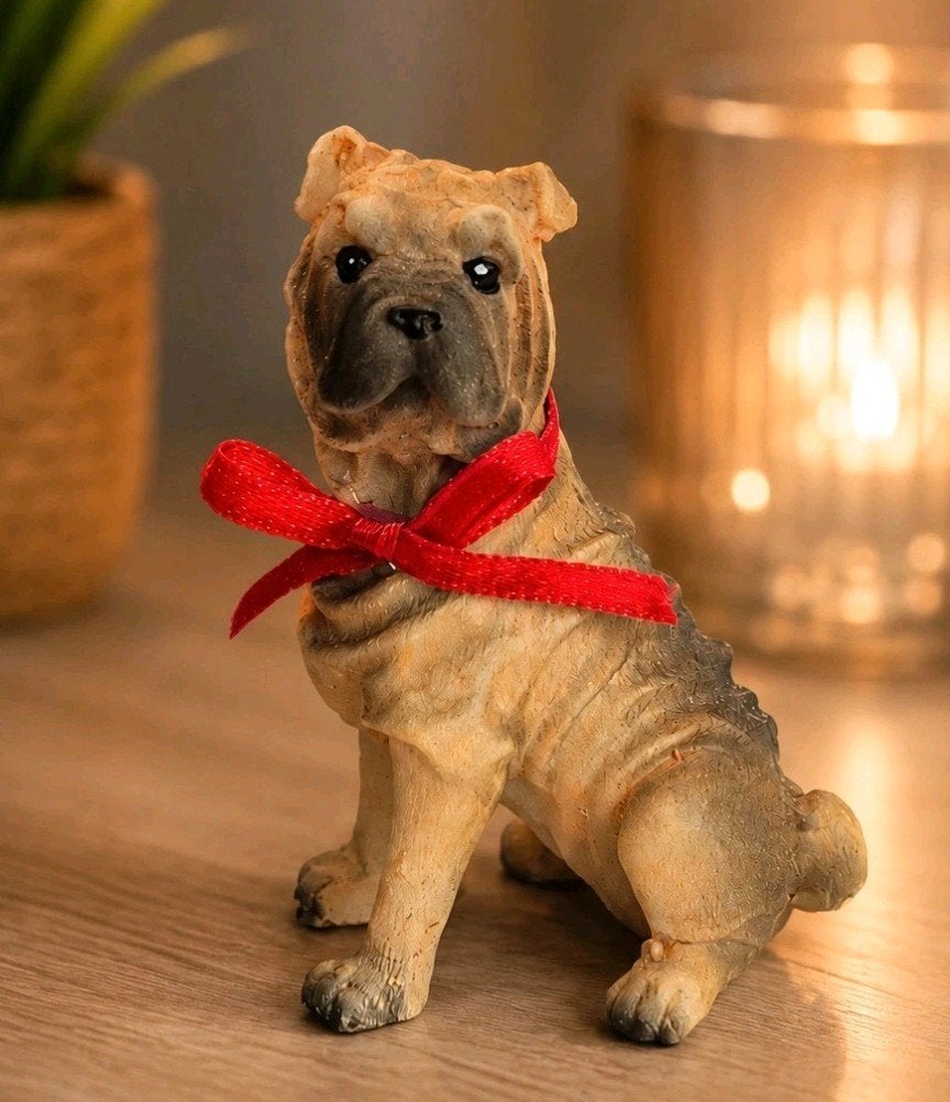 Schattig Bulldog Beeldje - Decoratie of Kerstbal, Ophalen of Verzenden, Zo goed als nieuw, Bruin