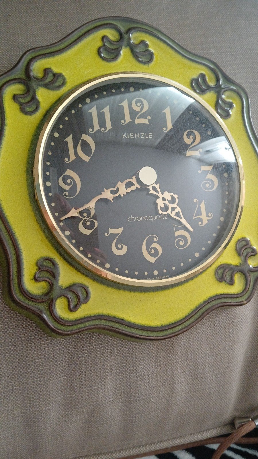 Vintage Kienzle Chronoquartz wandklok – Keramiek – Jaren 70, Ophalen of Verzenden