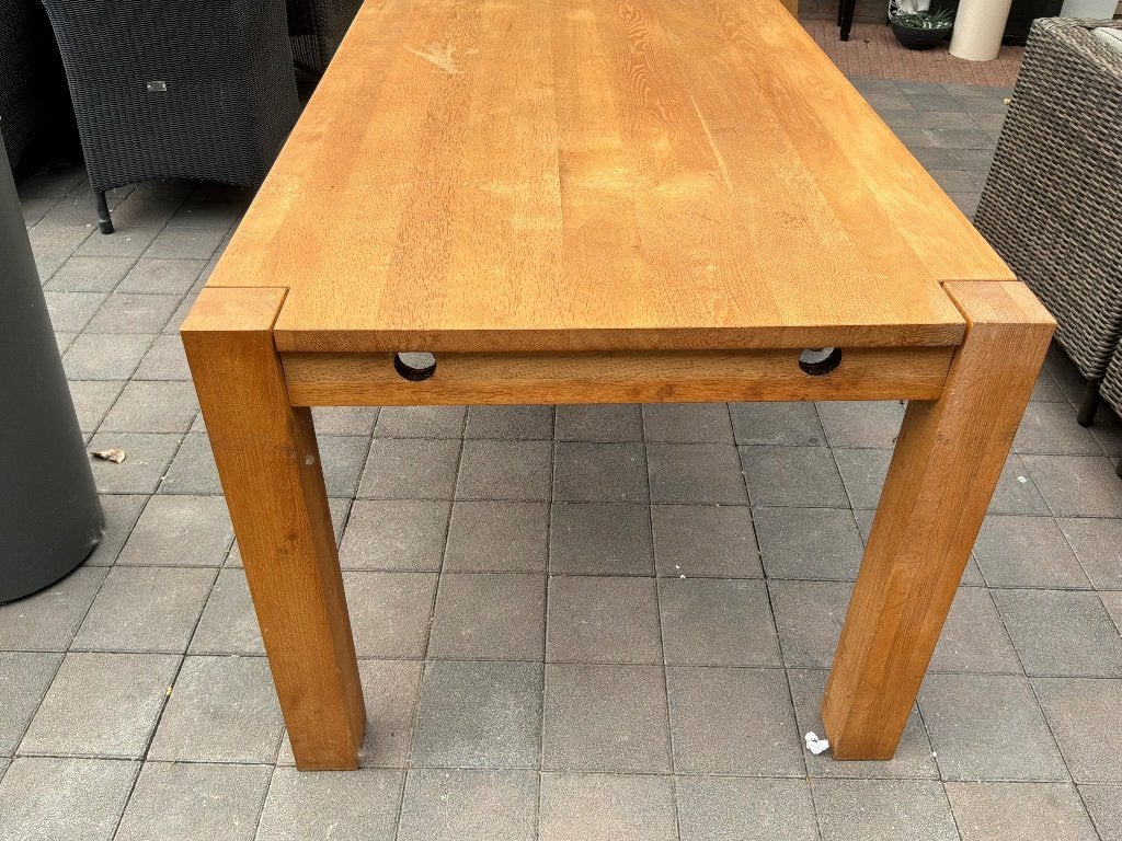 Eettafel eiken, Huis en Inrichting, Tafels | Eettafels, Ophalen, Gebruikt, Eikenhout, 200 cm of meer