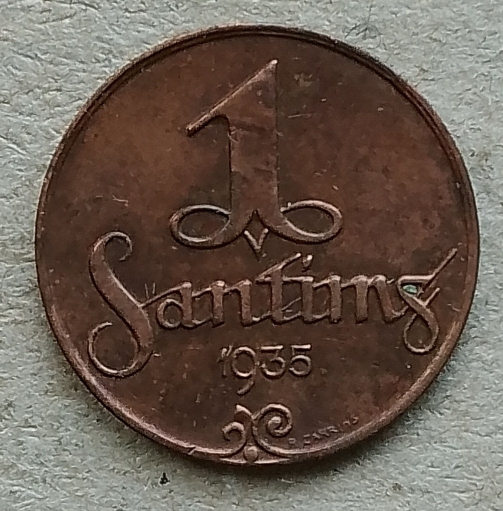 Letland, 1 santims 1935, Ophalen of Verzenden, Overige landen, Losse munt