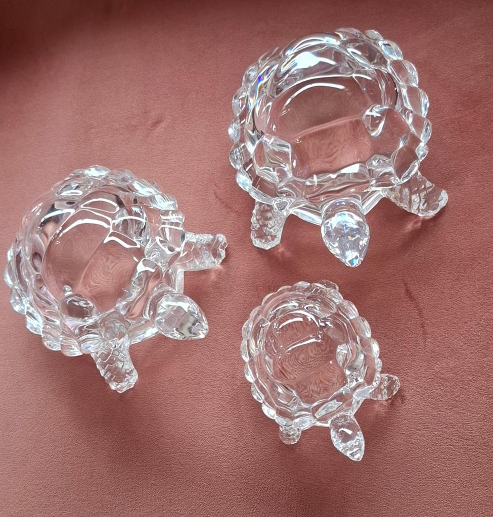 3 kristallen schildpadden, Antiek en Kunst, Antiek | Glas en Kristal, Ophalen