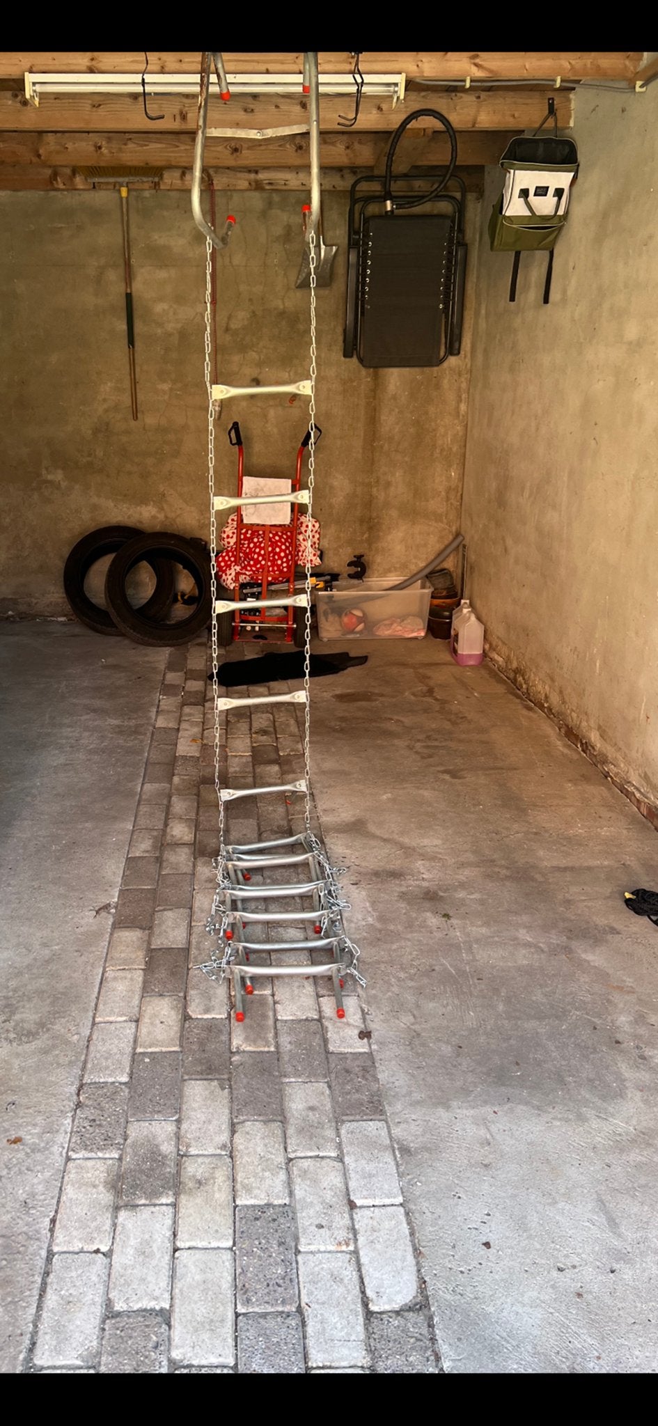 Vlucht/brandladder 4/4.5 meter, Ophalen, Gebruikt, Ladder, Opvouwbaar of Inschuifbaar
