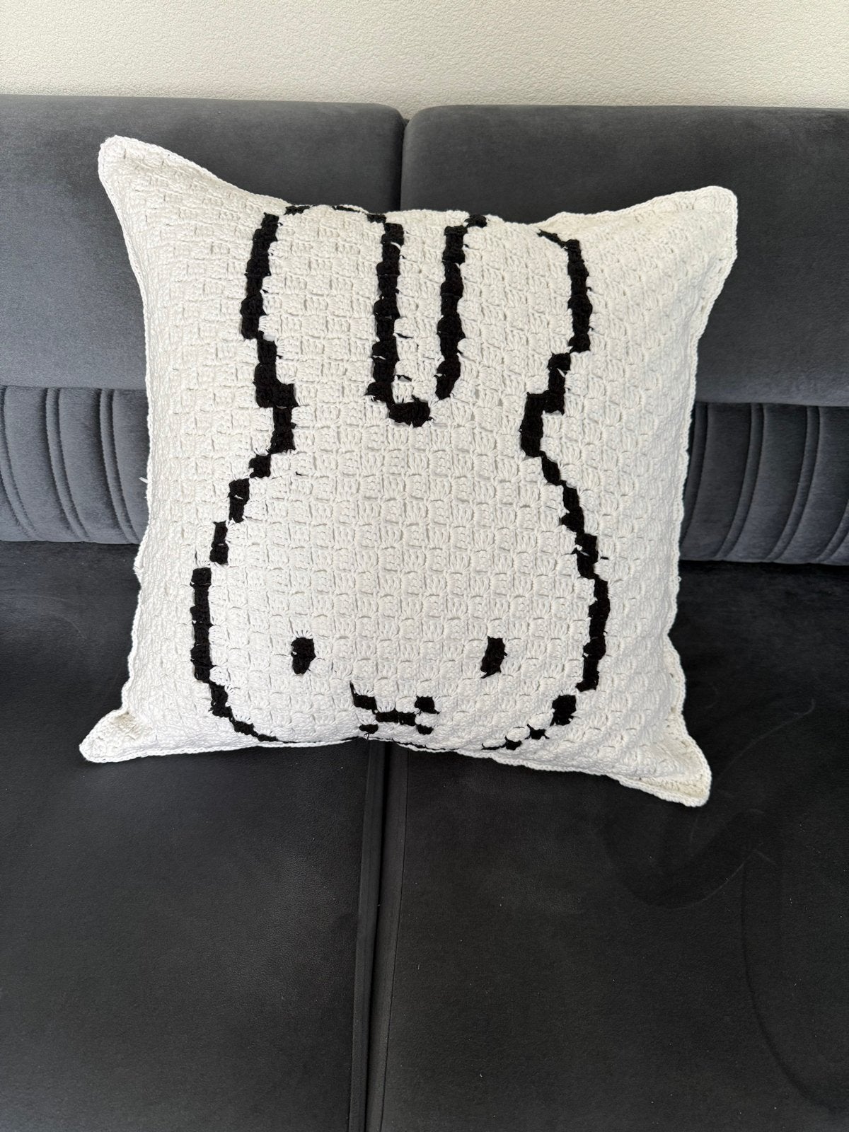 Handgemaakt gehaakt Nijntje kussen - 60x60 cm, Ophalen, Wit, Vierkant, Nieuw