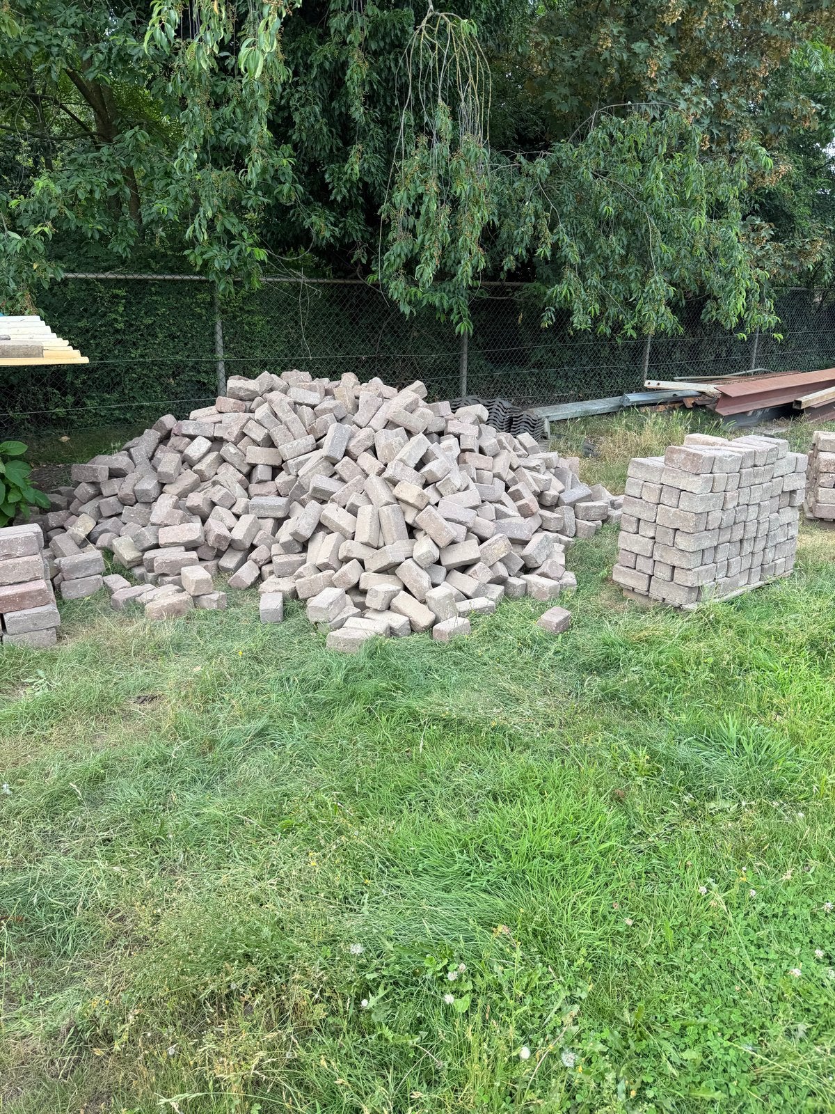 Gebakken klinkers keiformaat 25m2, Tuin en Terras, Tegels en Klinkers, Ophalen, Gebruikt, Klinkers, 10 m² of meer