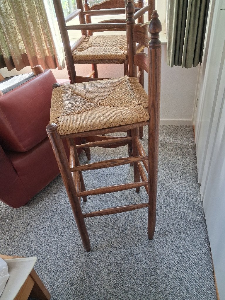 6 Bar Krukken, Huis en Inrichting, Barkrukken, Ophalen, Hout, 60 tot 90 cm, Gebruikt