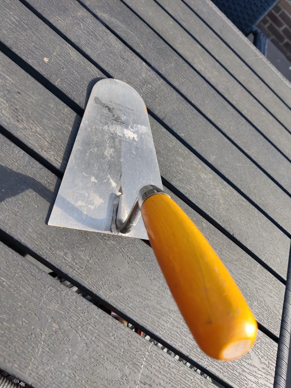 Gebruikte troffel met houten handvat, Ophalen of Verzenden, Gebruikt, Overige typen
