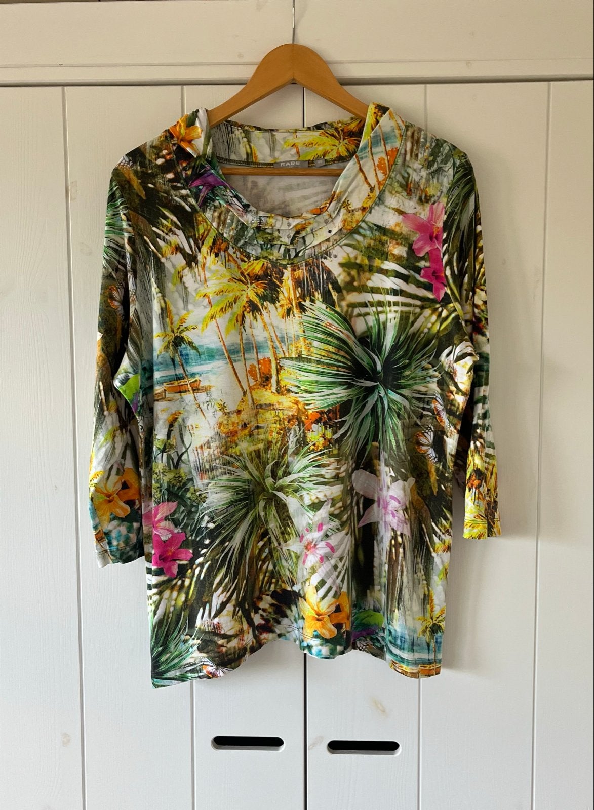 RABE Tuniek Tropische Print Maat 48, Kleding | Dames, T-shirts, Meerkleurig, Maat 46/48 (XL) of groter, Ophalen of Verzenden, Zo goed als nieuw