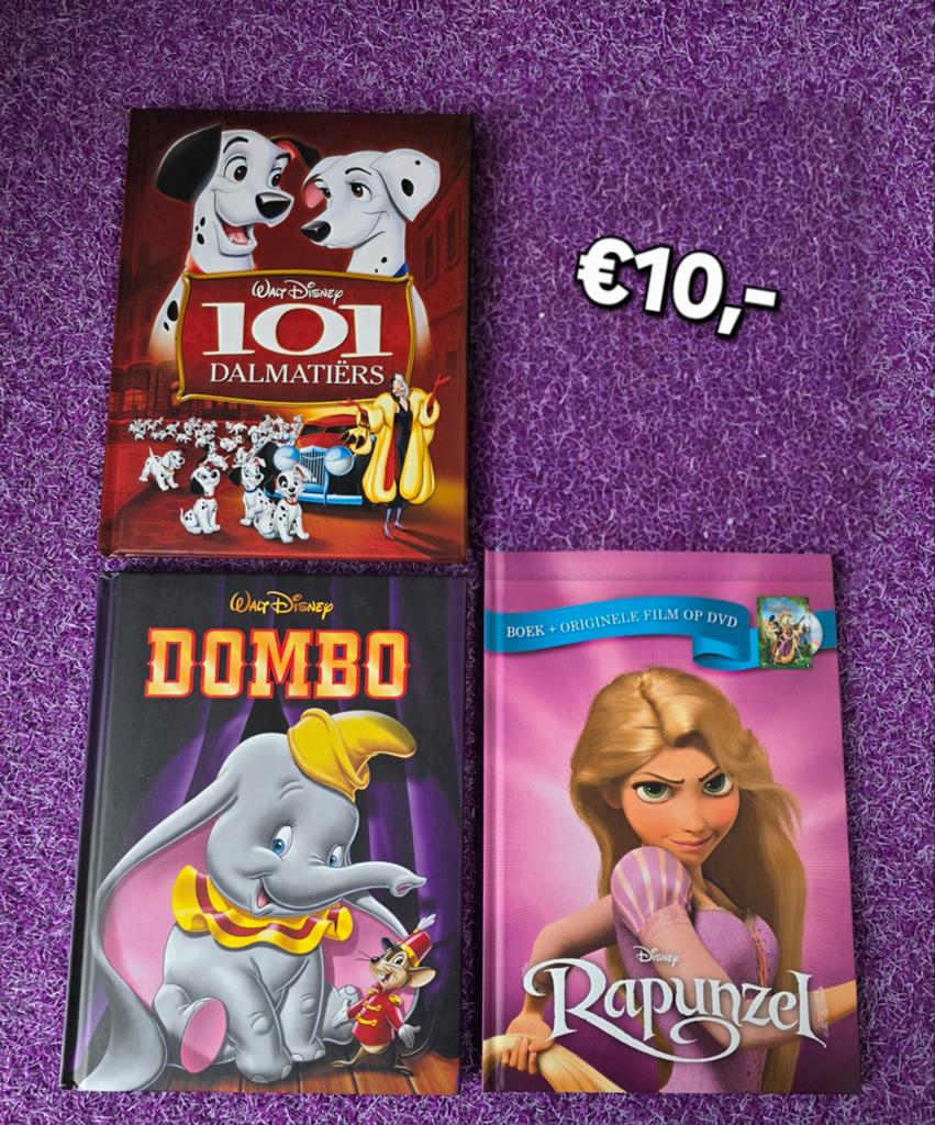 Disney Boeken: 101 Dalmatiërs, Aristokatten, Dombo, Rapunzel, Jongen of Meisje, Walt Disney, Nieuw, Ophalen of Verzenden