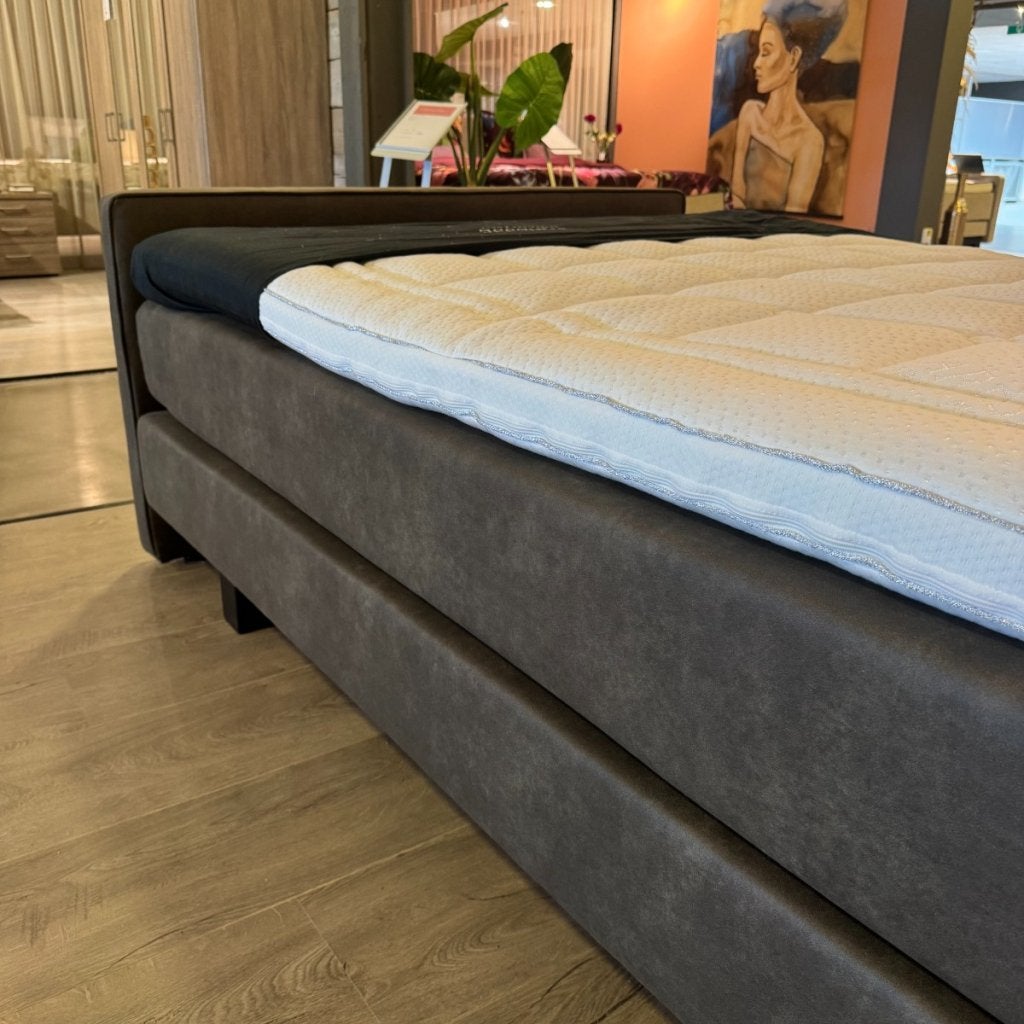 Boxspring 6060 - Caresse - 140x200 - Stof Bruin - Caresse, Niet ingevuld, Niet ingevuld, Niet ingevuld