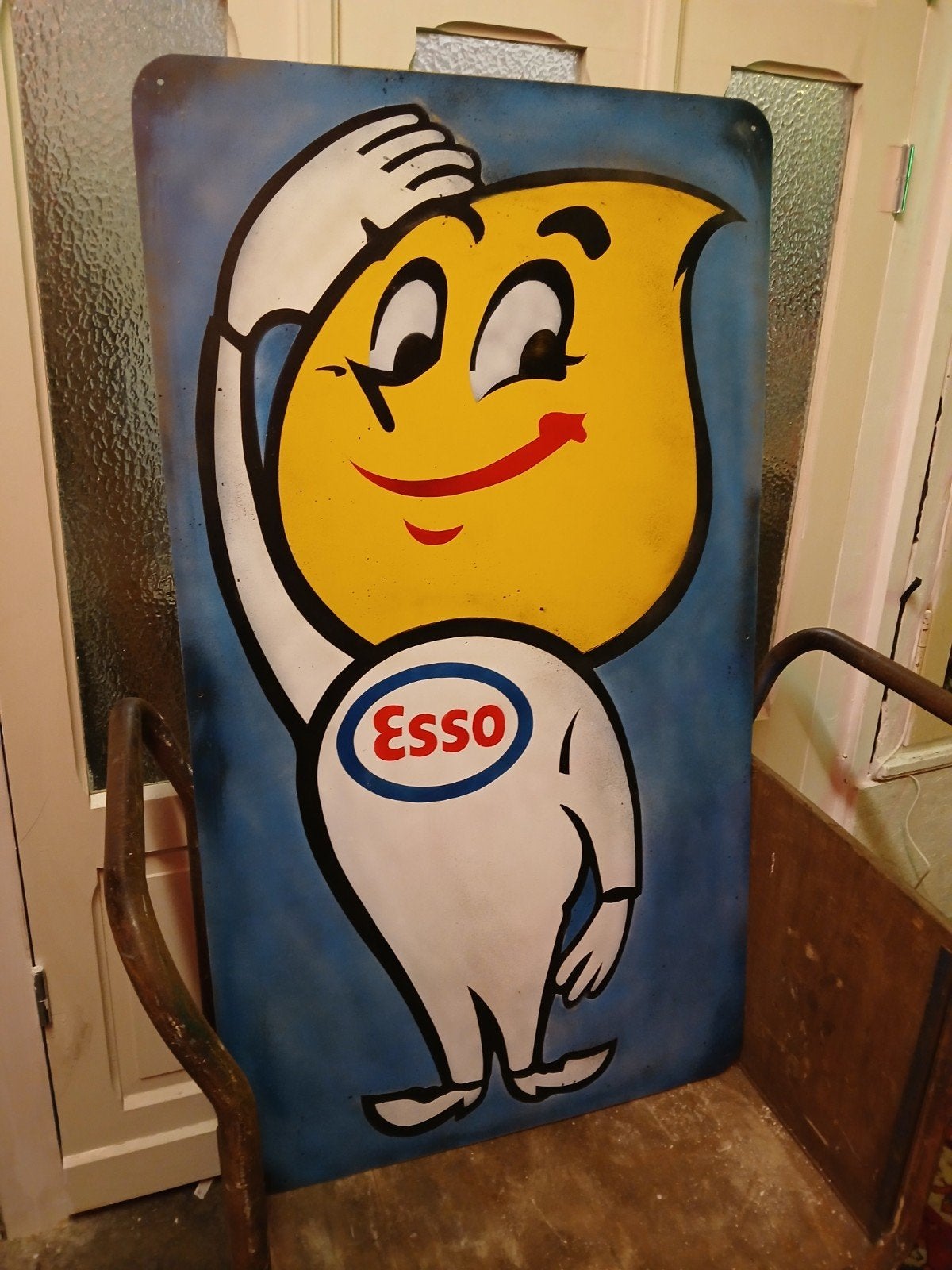 Esso reclamebord xxl 146x 82, Verzamelen, Reclamebord, Gebruikt, Esso, Info@esso.nl