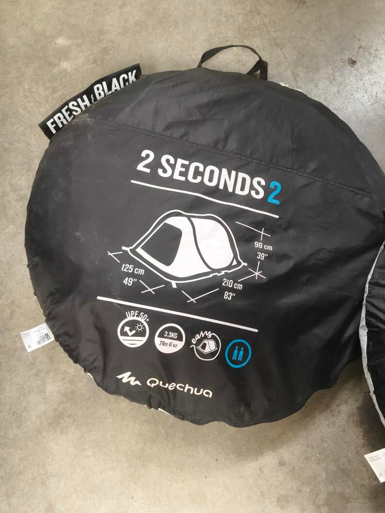Quechua 2 Seconds Fresh & Black tent - 2 personen, Ophalen of Verzenden