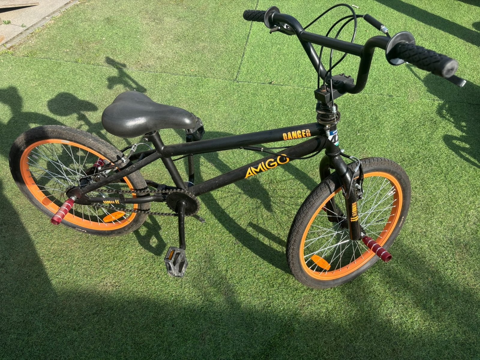 BMX Amigo Danger 20 inch - Stoere Stuntfiets, Ophalen, Staal, Velgrem, Voetsteunen