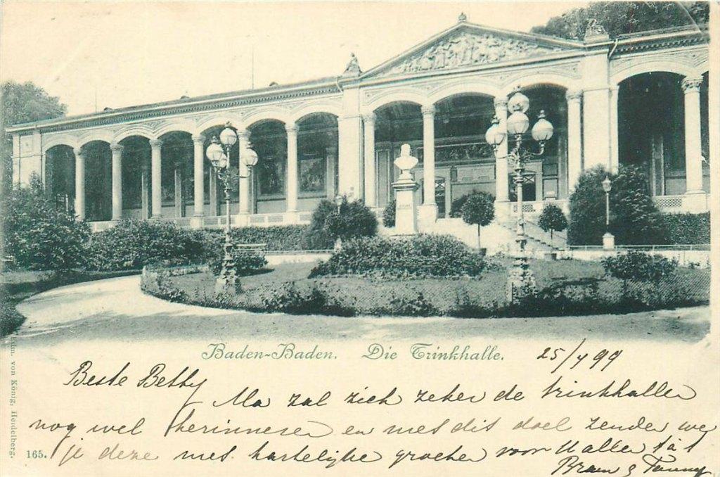 701-291-007 Baden-Baden Die Trinkhalle, Verzamelen, Ansichtkaarten | Buitenland, Duitsland, Voor 1920, Verzenden