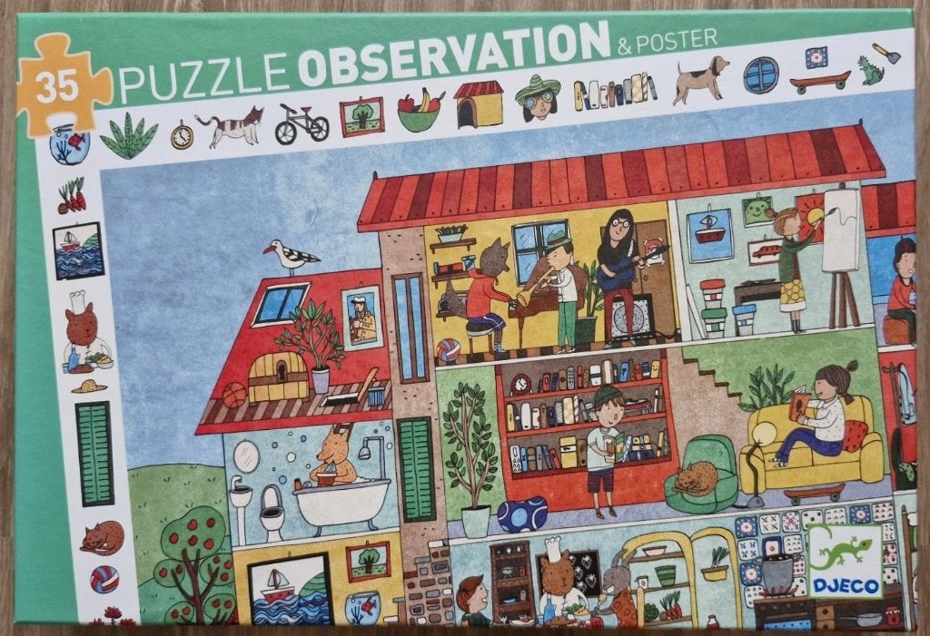 Djeco Puzzle Observation & Poster, Ophalen of Verzenden, 10 tot 50 stukjes
