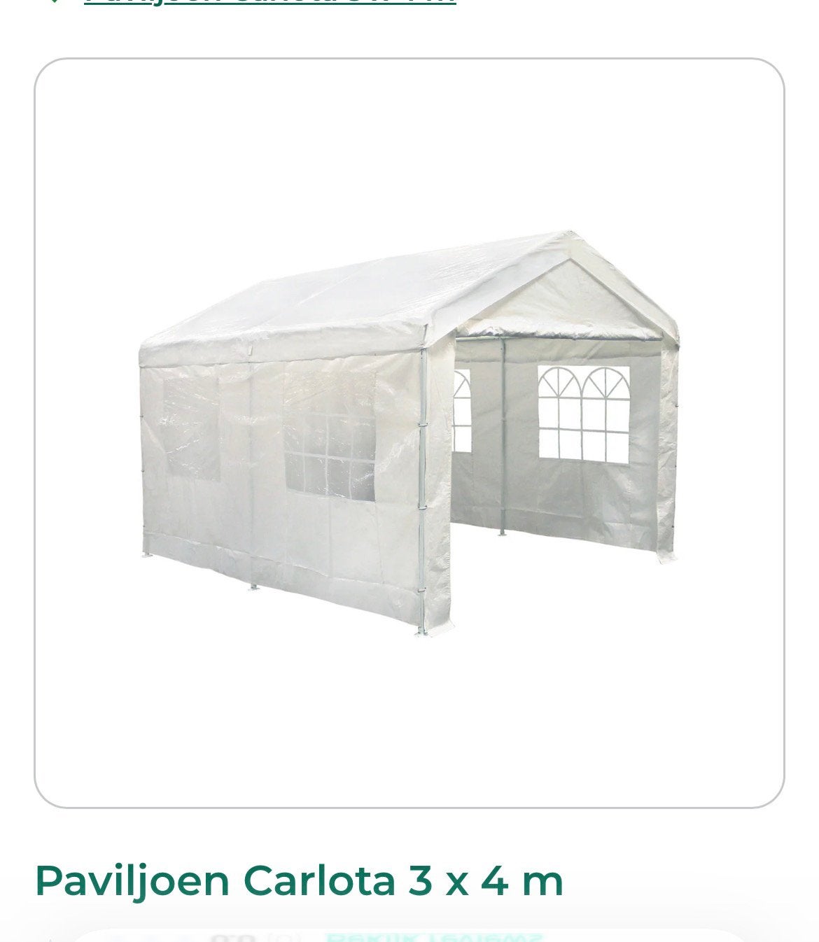 Partytent 3x4 m huren (type Carlota), Tuin en Terras, Ophalen, Zo goed als nieuw, Minder dan 5 meter