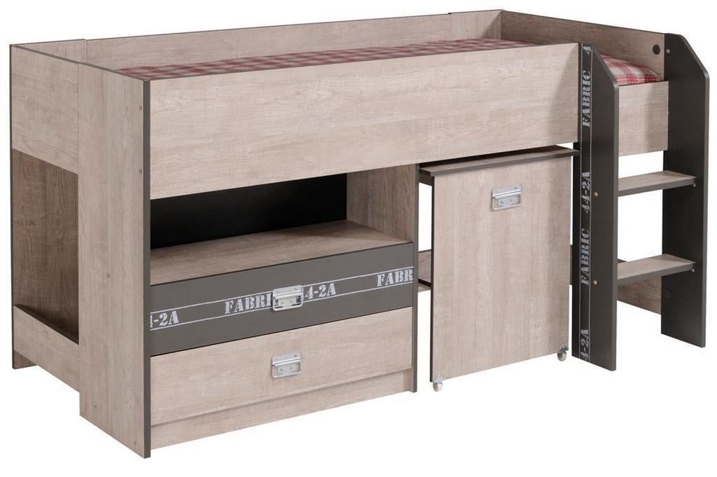 Parisot Fabric Halfhoogslaper met Buro en Opbergruimte, Ophalen, Gebruikt